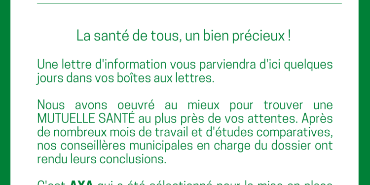 découvrez les avantages de la mutuelle santé proposée par votre mairie, une solution accessible pour garantir votre bien-être et celui de votre famille. protégez votre santé avec des offres adaptées à vos besoins et bénéficiez d'un accompagnement personnalisé.