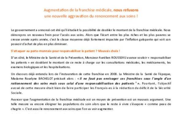 découvrez les enjeux et débats autour de la hausse de la franchise médicale, ses impacts sur les patients et le système de santé.